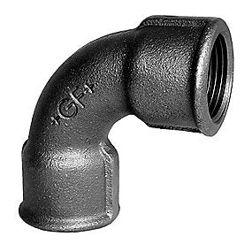 Georg Fischer kort bøjning 90° sort 1’’ muffe-muffe