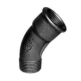 Georg Fischer lang bøjning 45° sort 3/4’’ muffe-nippel