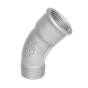 Georg Fischer lang bøjning 45° galvaniseret 2’’ muffe-nippel