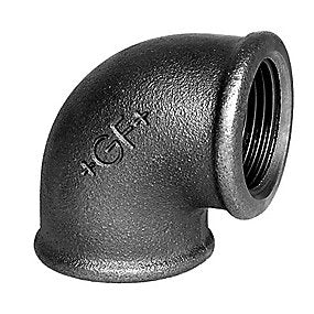 Georg Fischer vinkel 90° sort 2’’ muffe-muffe