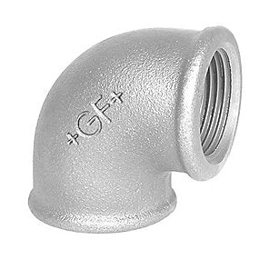 Georg Fischer vinkel 90° galvaniseret 4’’ muffe-muffe