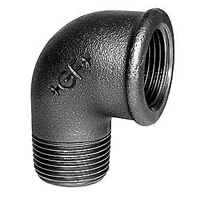 Georg Fischer vinkel 90° sort 3/8’’ muffe-nippel