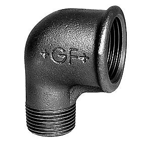 Georg Fischer vinkel 90° sort reduceret 3/4-1/2’’ muffe-nippel