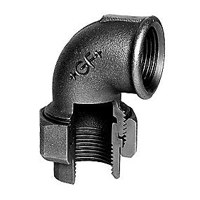 Georg Fischer vinkelunion 90° sort 1’’ muffe-muffe