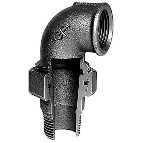 Georg Fischer vinkelunion 90° sort 1.1/2’’ muffe-nippel