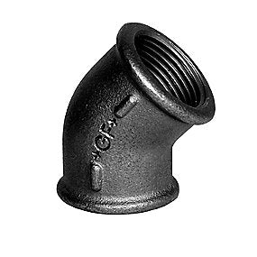 georg Fischer kort vinkel 45° sort 3/8’’ muffe-muffe