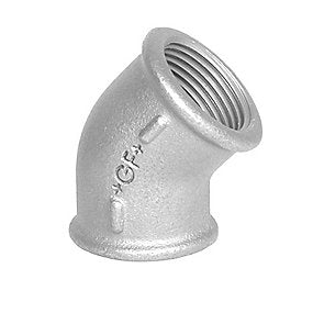 Georg Fischer kort vinkel 45° galvaniseret 2’’ muffe-muffe
