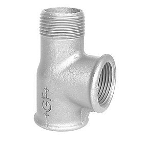Georg Fischer tee galvaniseret 1/2’’ med udvendig gevind på hovedløb