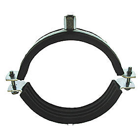 Isoglobal ventilationsrørbøjle 355 mm. M8. 2-delt med gummi. Galv. stål