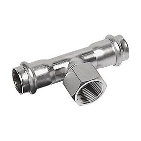 Nirosan press T-stykke 89 mm - 3/4'' - 89 mm. Rustfrit/Syrefast stål. M-bakke