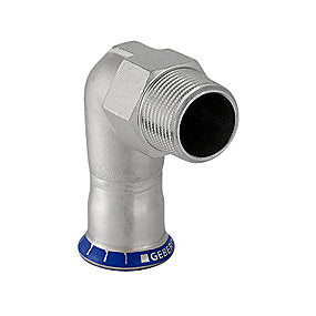 GEBERIT Mapress rustfri overgangsvinkel 22 mm x 3/4'' 90° muffe-nippel