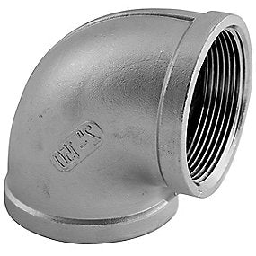 Vinkel 1/2’’ muffe-muffe. 90°. Støbt. Rustfri AISI 316
