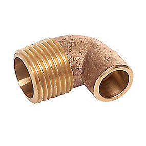 lodde vinkel 1/2 - 15 mm 90º. Med en rørgevind nippel og en loddemuffe