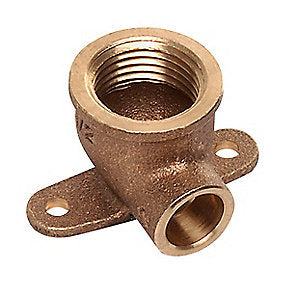 lodde dækvinkel 1/2'' - 12 mm. Med en rørgevindmuffe og en loddemuffe med vingeflange