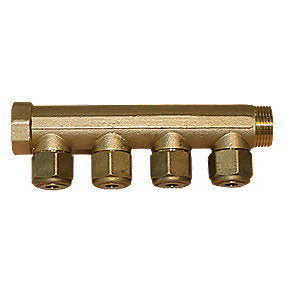 3/4'' fordelerrør med 4x1/2'' studse, 15 mm