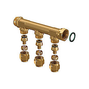 Uponor fordelerrør med fast muffe 3 afgreninger 15 mm - 3/4''