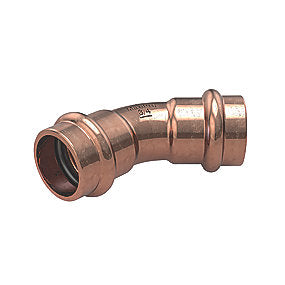 Conex B MaxiPro kobberpress bøjning 1/2''. 45gr. Muffe-muffe. Op til 48 bar driftstryk. Pose a 3 stk.