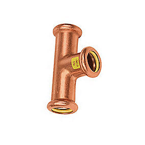 Sanha kobber Press t-stykke 28-22-28mm til gas