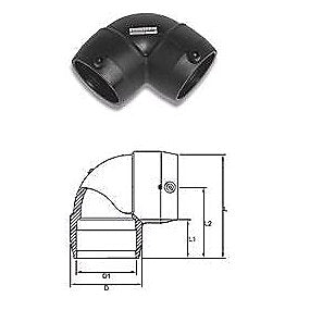 Uponor Fusamatic PE EL-vinkel 25 mm 90° PN16 SDR11. 4,0 mm PIN
