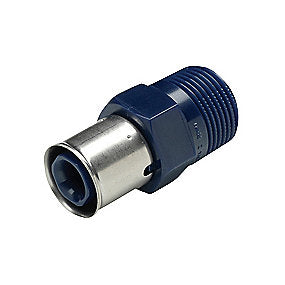 Wavin Tigris K1 press 15 mm x 1/2'' Overgang med nippel. Kun til U-bakker.