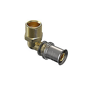 Wavin Tigris M5 vinkel med nippel 32 mm x 1''. DZR messing. Til U, UP, H, B , TH bakker