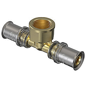 Wavin Tigris M5 t-stykke med muffe 25 mm x 3/4'' x 25 mm. DZR messing. Til U, UP, H, B , TH bakker