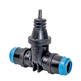 Hawle stikledningsventil med trækfaste indstiksmuffer 25 mm. PN16. POM