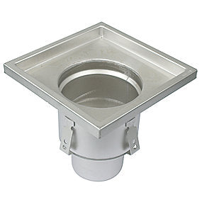 Blücher lav industriafløb lodret Ø110/250mm udløb. Til beton & fliser. Rustfrit stål