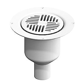 Purus Mini Brage gulvafløb med lodret 50mm udløb, vandlås. Hvid PP