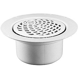 PURUS Lolitta mini gulvafløb med lodret 50mm udløb, vandlås. til vinyl. Hvid ABS