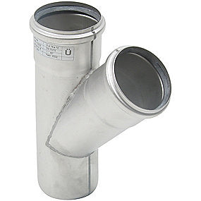 Blücher EuroPipe grenrør 45°. 75 mm. Rustfrit stål
