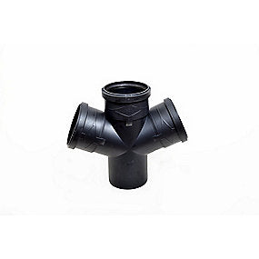 Quiet lyddæmpende dobbelt grenrør 110/110/110 mm, 67°