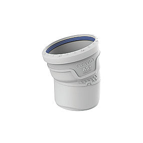 Wavin AS+ PP-M bøjning 110 mm. 15°. Hvid. Støjdæmpende