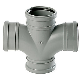 Uponor HTP dobbel forgrening 88° 110 mm, grå