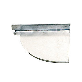 Rheinzink endebund til venstre 333 mm 1/4-rund. prePatina walzblank - Tages ikke retur -