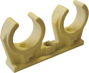 10MM DOBBEL KLEMRØRBÆRER HVID