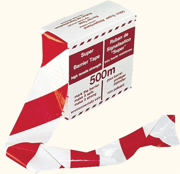 AFSPÆRRINGSBÅND RØD/HVID 500M