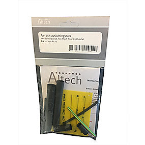 tilslutnings- og afslutningsindsats til frost kabler med advarselsskilt.