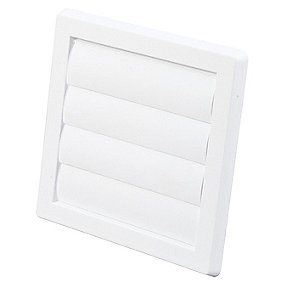 lamelventil 150x150mm plast u/karm t/mur hvid