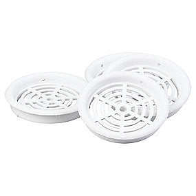 Duka Skabsrist Type 61.2 Ø60MM. Hvid (4 STK.)