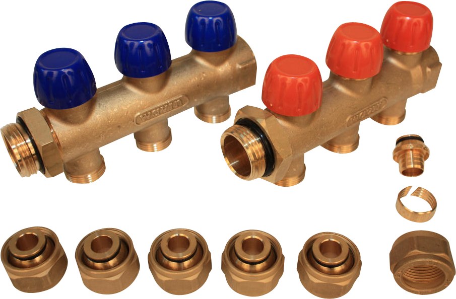 1" FORDELER RØRSSÆT 3 AFGR. M/16X2 ALU