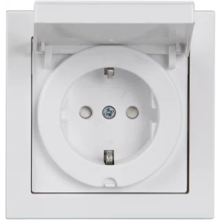 ABB STIKKONTAKT KOMPLET IP44 HVID M/LÅG