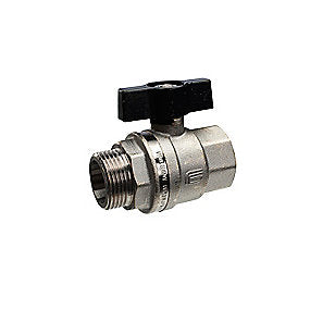 Mercury TEA 1/4'' kugleventil. Muffe-nippel med T-greb