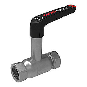 BROEN Ballofix kuglehane 1.1/4'' med høj spindel og håndtag. Muffe-muffe. Forzinket stål