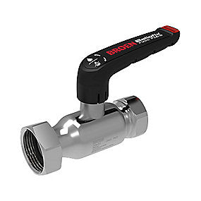 BROEN Ballofix kuglehane 1/2''x3/4'' DN15 med håndtag. Omløber-muffe. Rustfrit stål