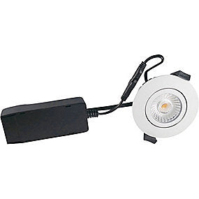 Low Profile Eco indbygningsspot, 6W LED spot, 927 lys, 310lm spot, hvid indbygningsspot, lav indbygningshøjde spot, drejelig spot, isoleringsvenlig spot, VVS, VVS Hjørnet.