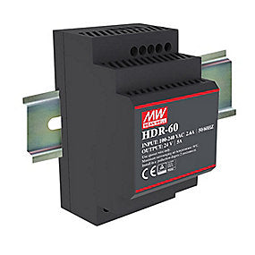 Strømforsyning Til Din-Mont. 60W 2,5A, DIN-skinne strømforsyning, 60W strømforsyning, industriel strømforsyning, VVS Hjørnet.