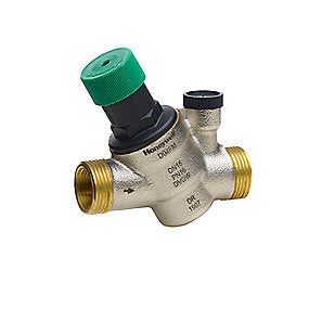 Honeywell D04FM mini trykreduktionsventil indv. 1/2'' og udv. 3/4'' gevind. Forkromet
