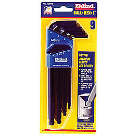 Eklind Stiftnøglesæt M/kugle 1,5-10mm Blx 9, 13609