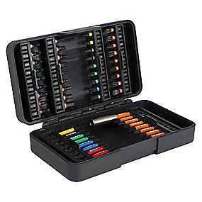 Bahco slagbitsæt 54 dele ligekærv, PH, PZ, Unbrk, TORX, Tamper, Robertson. Farvekoder